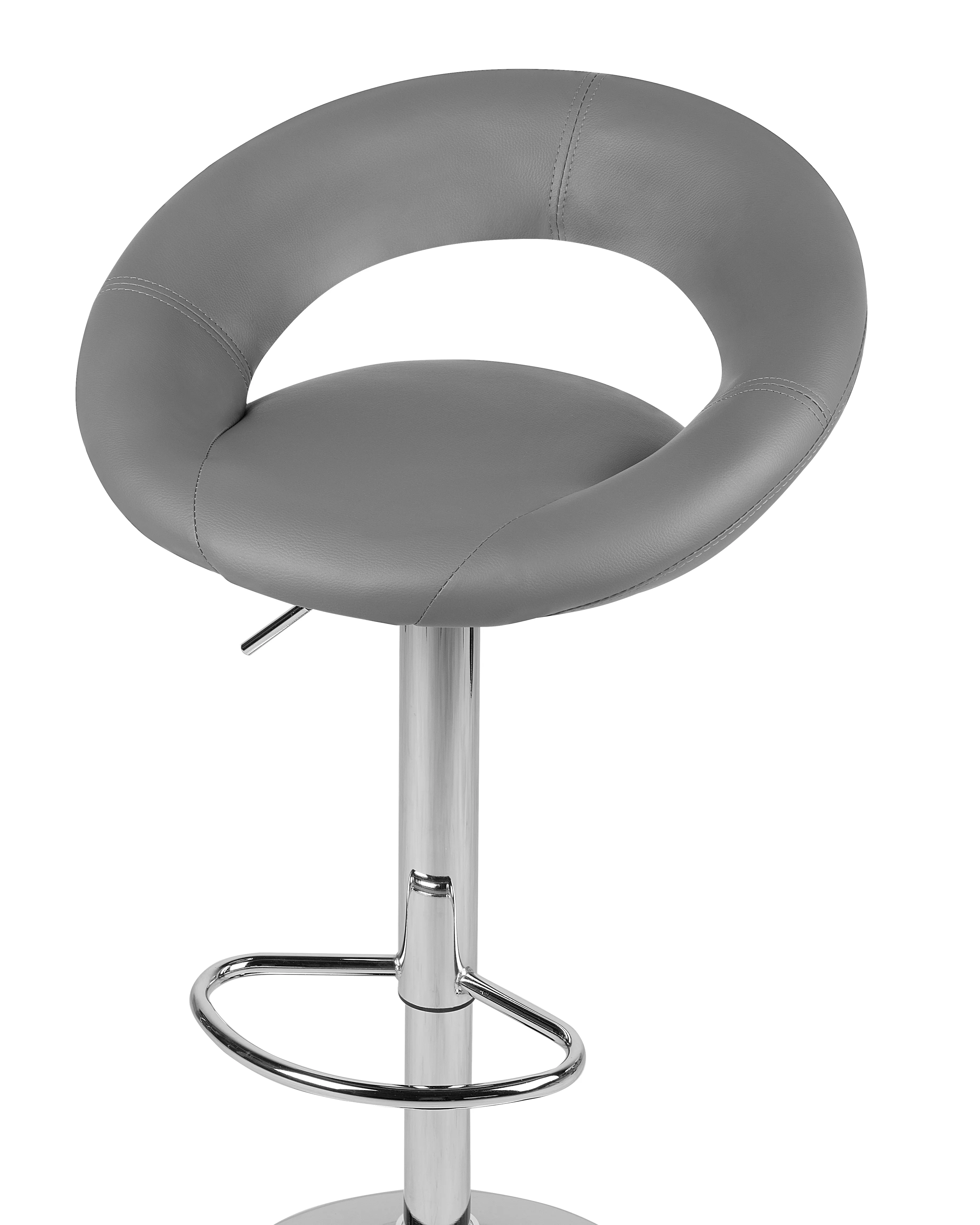 Set van 2 barstoelen PEORIA Kunstleer draaibaar Grijs