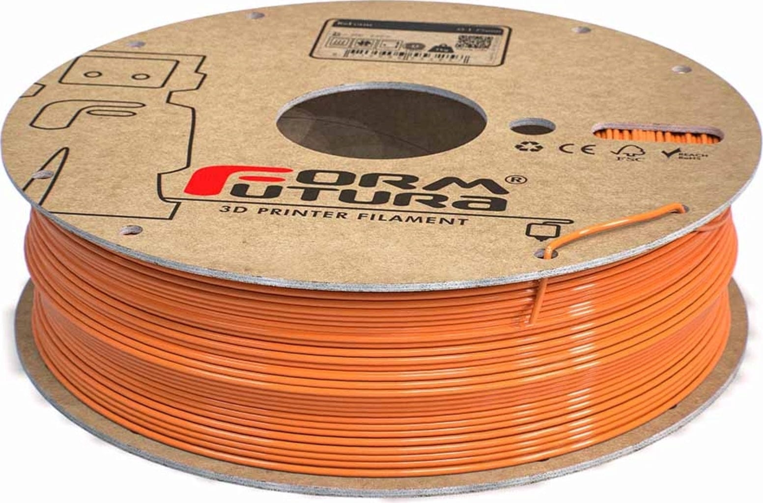FormFutura  EasyFil PET Orange, 1,75 mm / 750 g    PET-Filament mit hoher Dichte, Härte & Steifigkeit