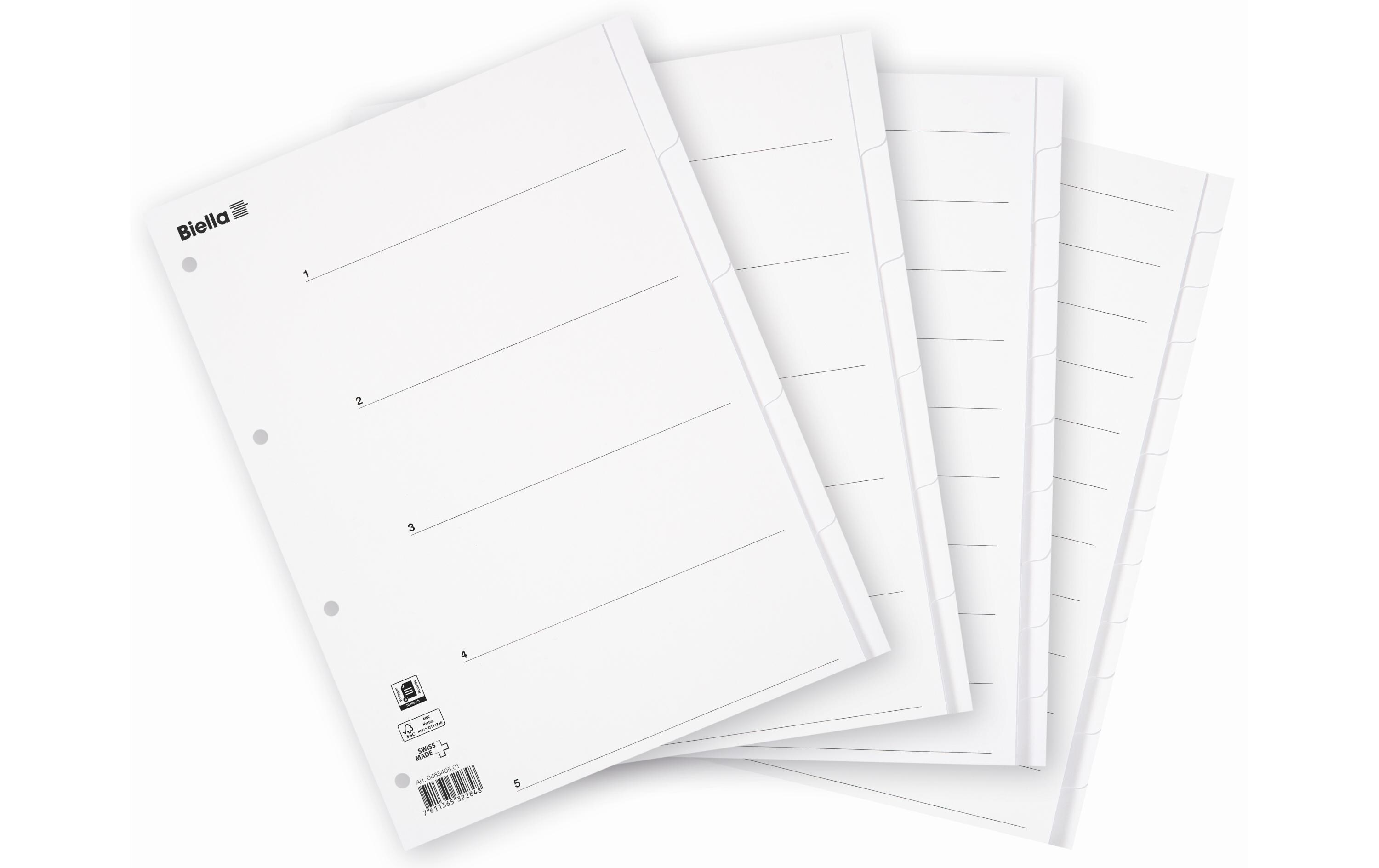 Register A4 Karton 6-teilig mit IndexblattKartonregister für A4 Format