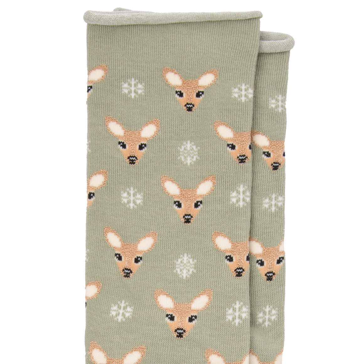 Gina Benotti 1 Paar Damen Socken im Winter-Dessin oliv / hellbraun