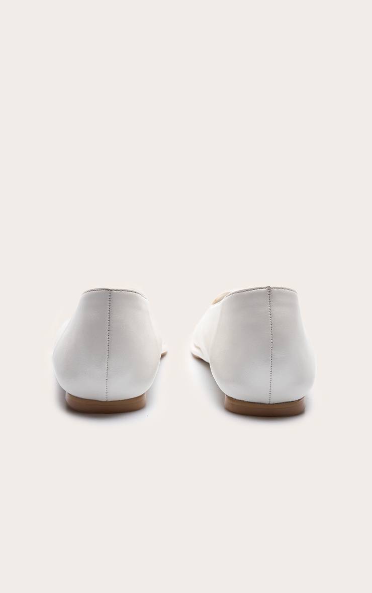 Crème Ballerine À Bout Carré Effet Croco En SYNTHÉTIQUE