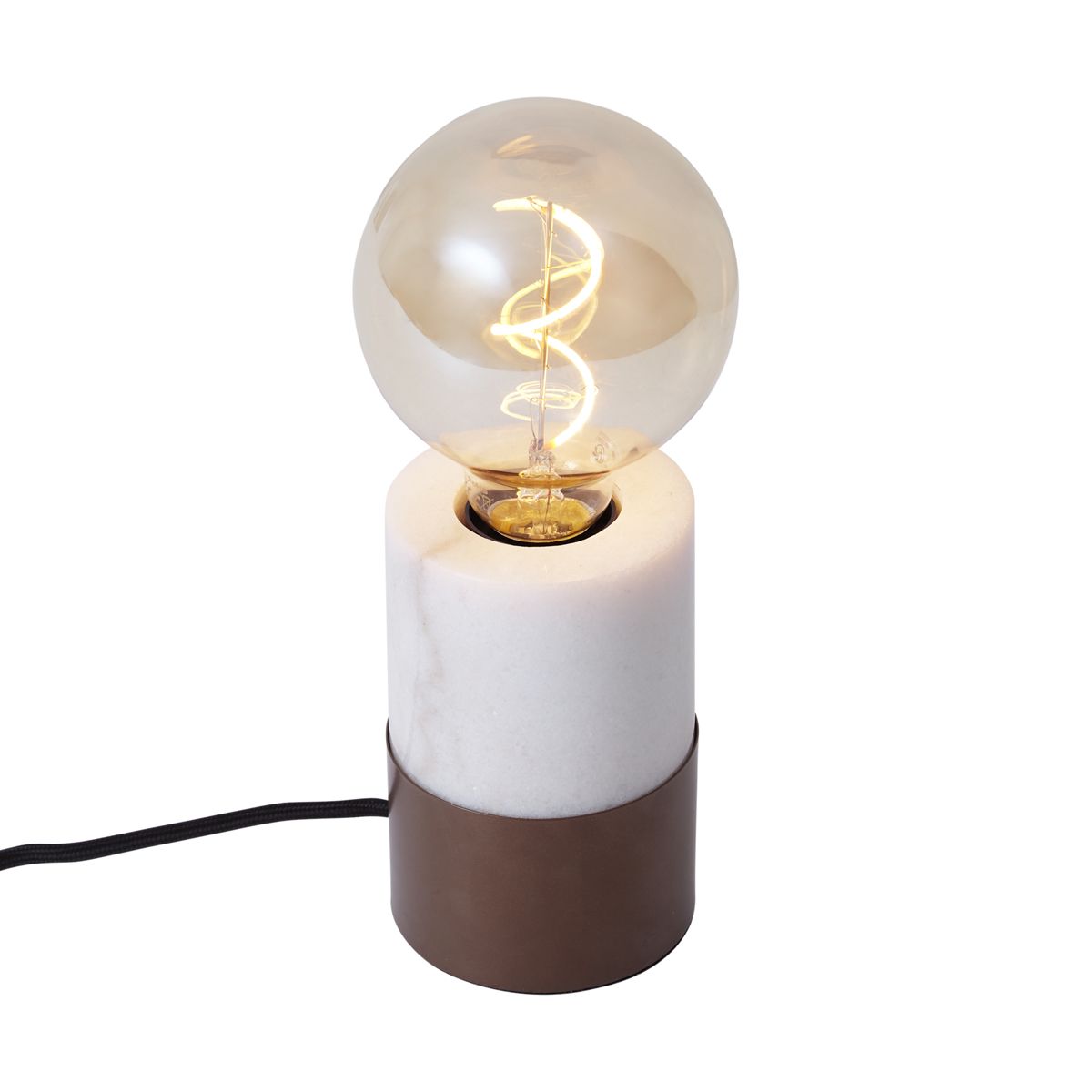 Moderne tafellamp brons met wit marmer - Marissa
