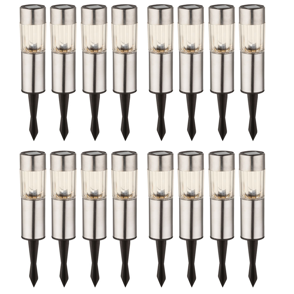 16 LED Edelstahl Solarlampen für den Außenbereich