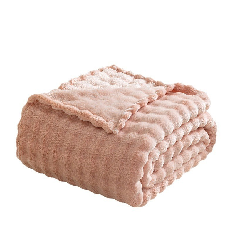 (165x95cm) Weiche Kuschel Decke TV Lounge Plüschdecke - Rosa