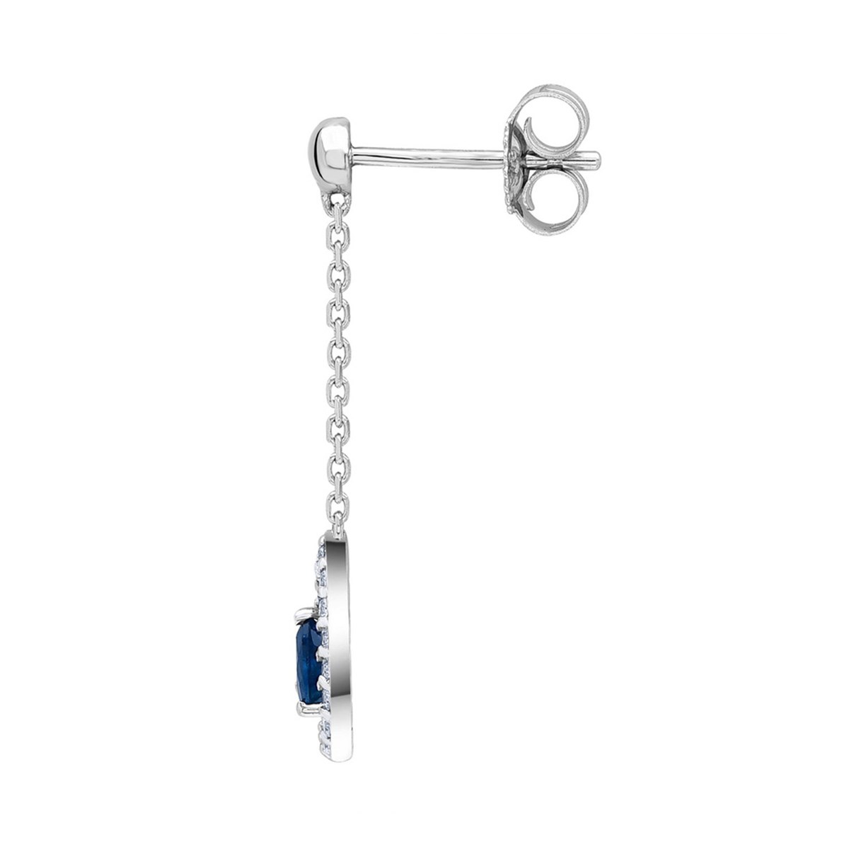 Boucles d'oreilles Brillaxis or blanc saphir oxydes