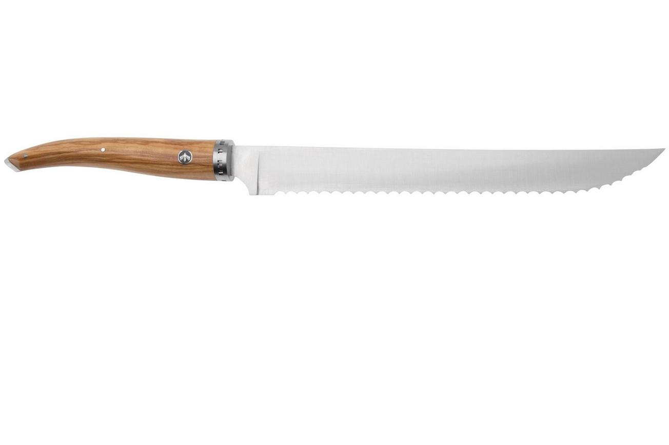 Laguiole en Aubrac Gourmet PGO25OLI olijfhout broodmes, 25 cm