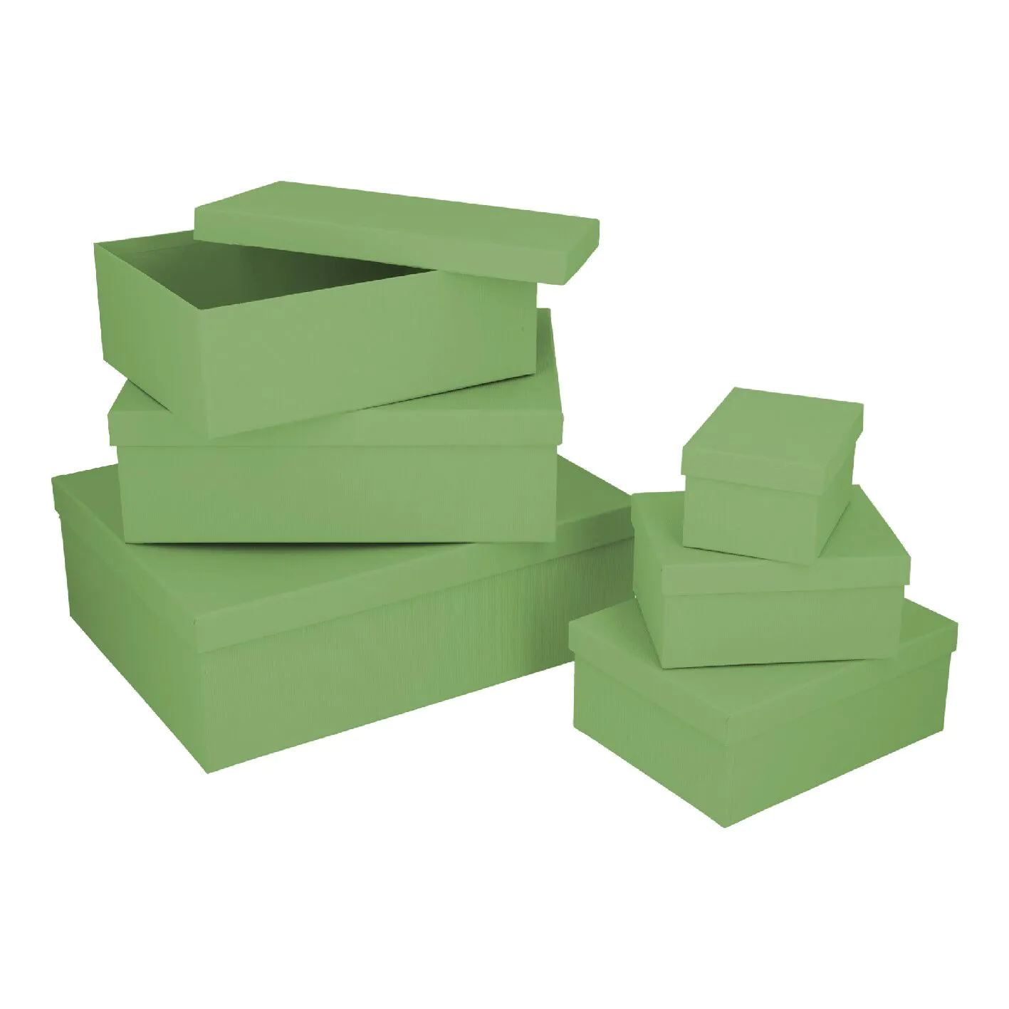 6er Set Geschenkkarton Uni, hellgrün