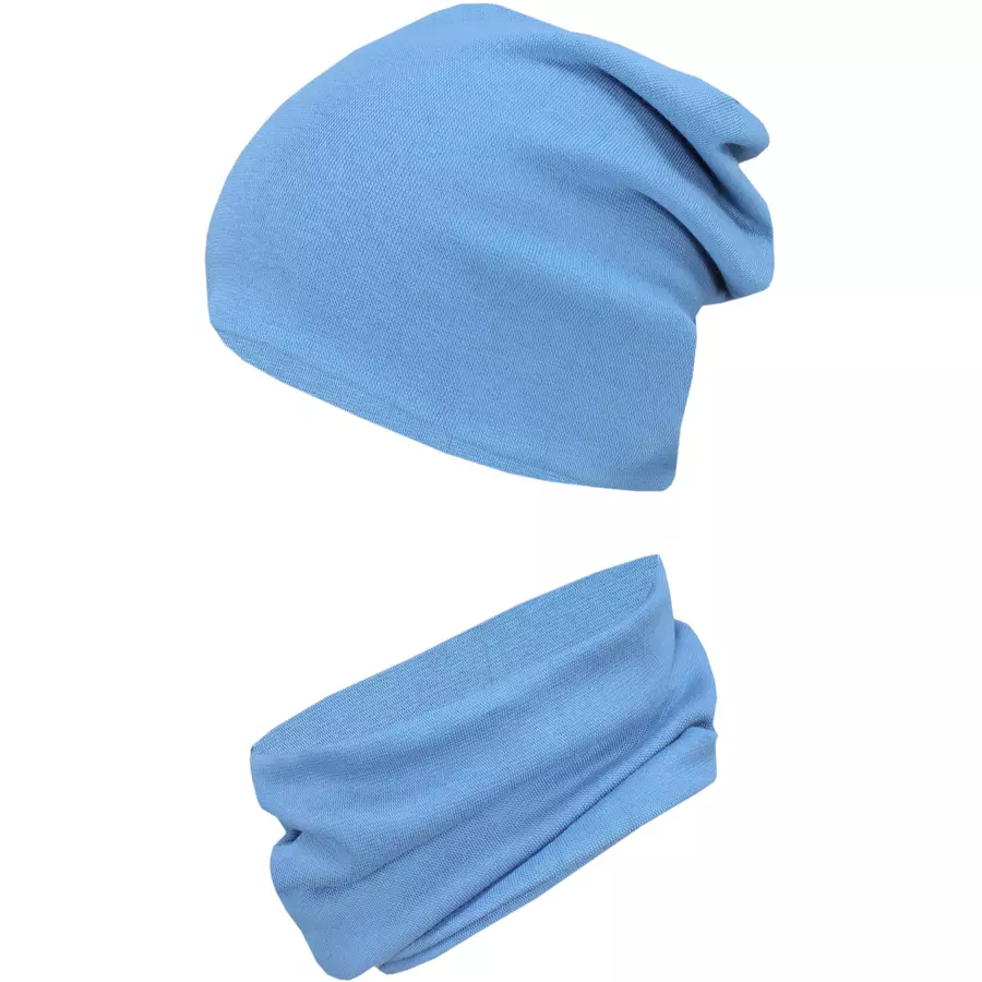 TupTam Unisex Kinder Beanie Mütze Schlauchschal Set dark blue denim