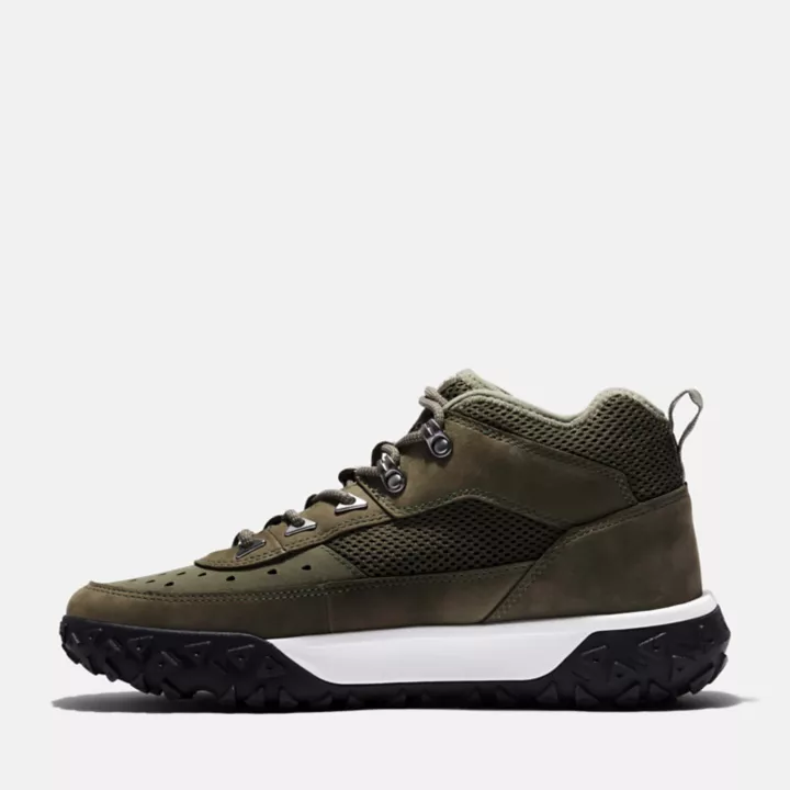 Bottine de randonnée GreenStride Motion 6 à lacets mi-haute pour homme en vert foncé