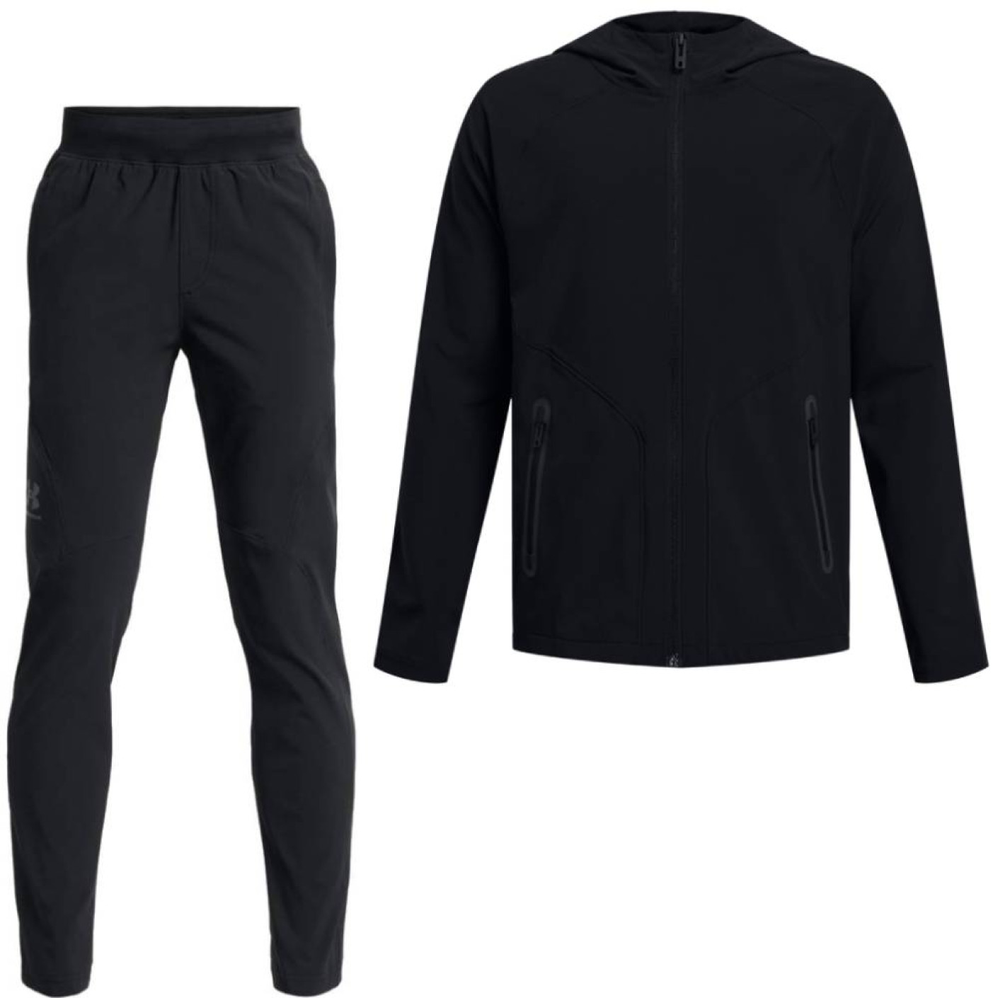 Under Armour Unstoppable Tapered Trainingspak Full-Zip Kids Zwart Donkergrijs