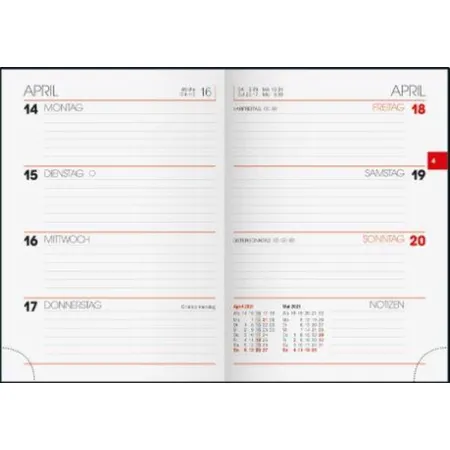 BRUNNEN Wochenkalender Taschenkalender 2021 Blattgröße 10 x 14 cm, petrol