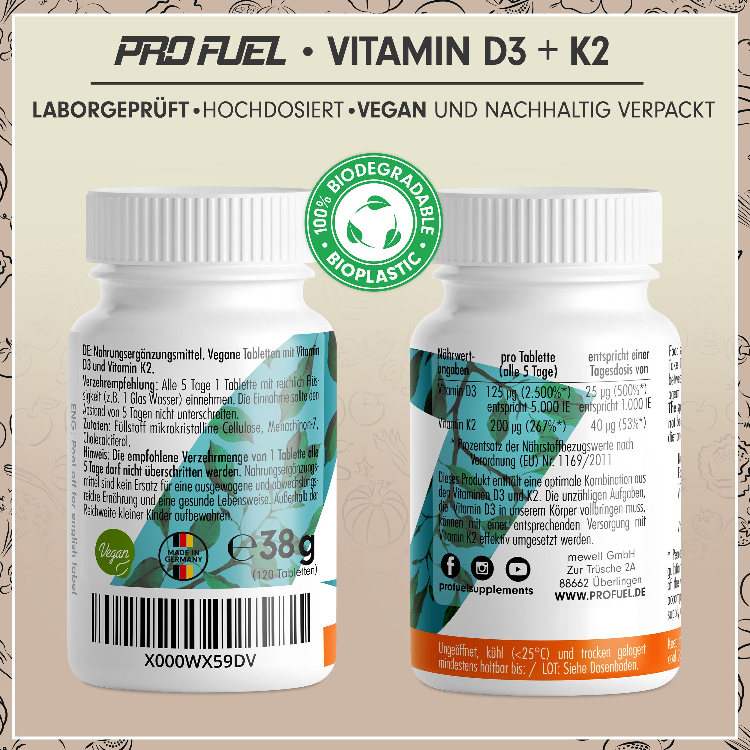 ProFuel - VITAMIN D3 + K2 Tabletten