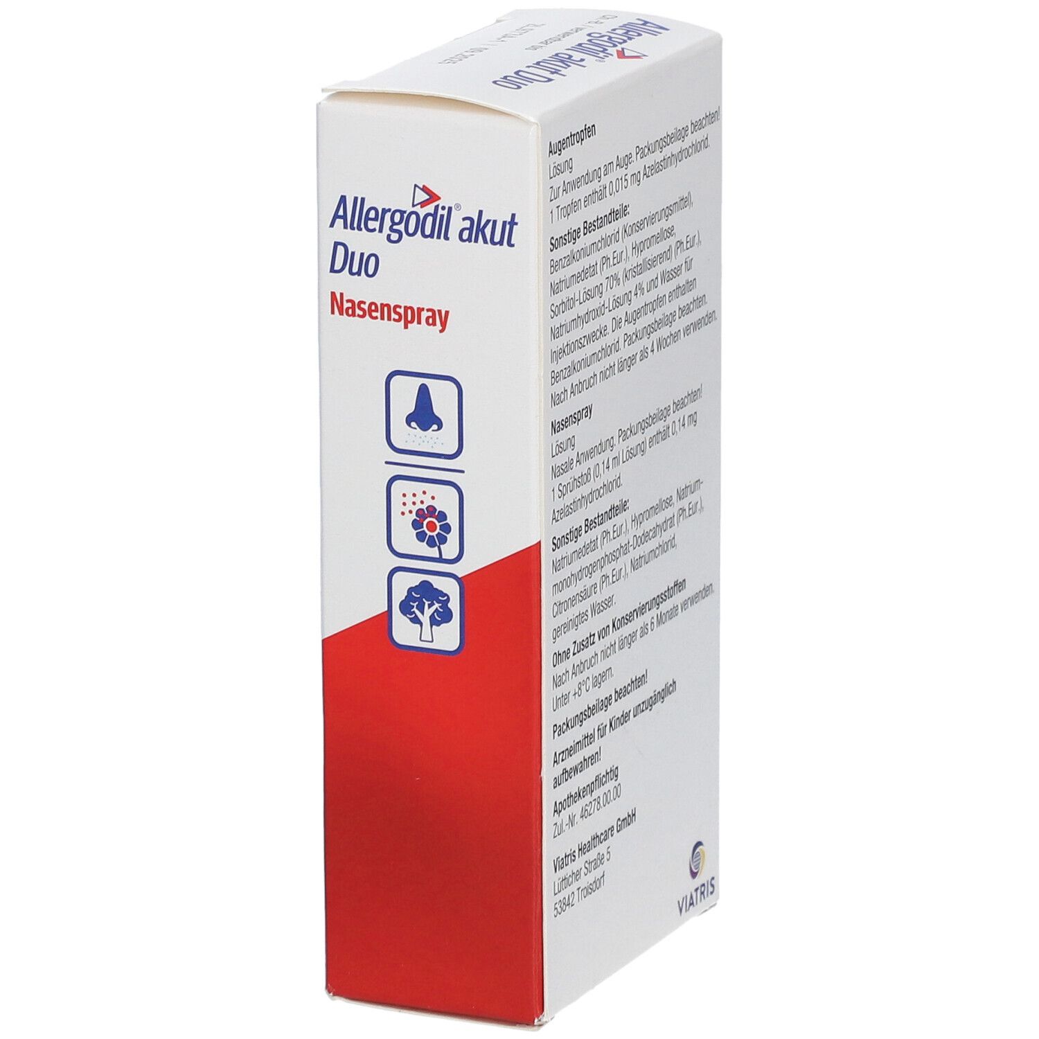 Allergodil® akut Duo: Allergie Kombipack mit Nasenspray (10 ml) und Augentropfen (4 ml), Antiallergikum mit Azelastinhydrochlorid