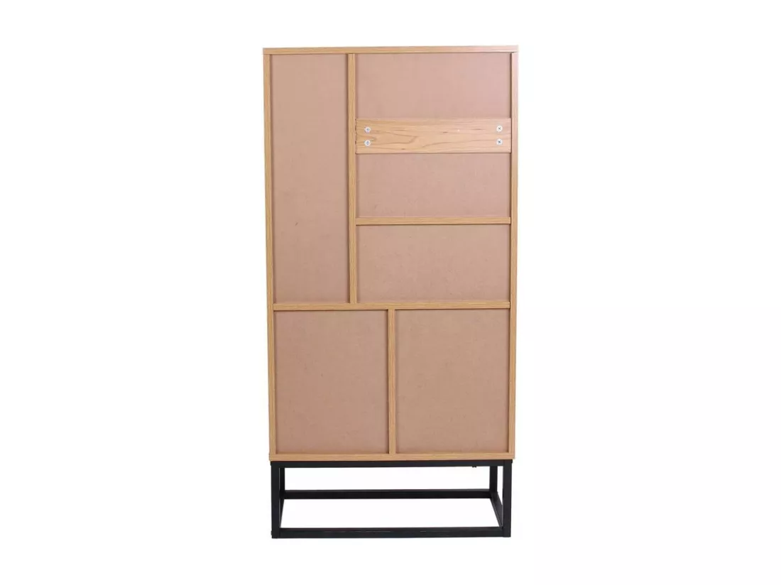 Bibliothèque Style Industriel 2 Tiroirs 5 Niches H120cm