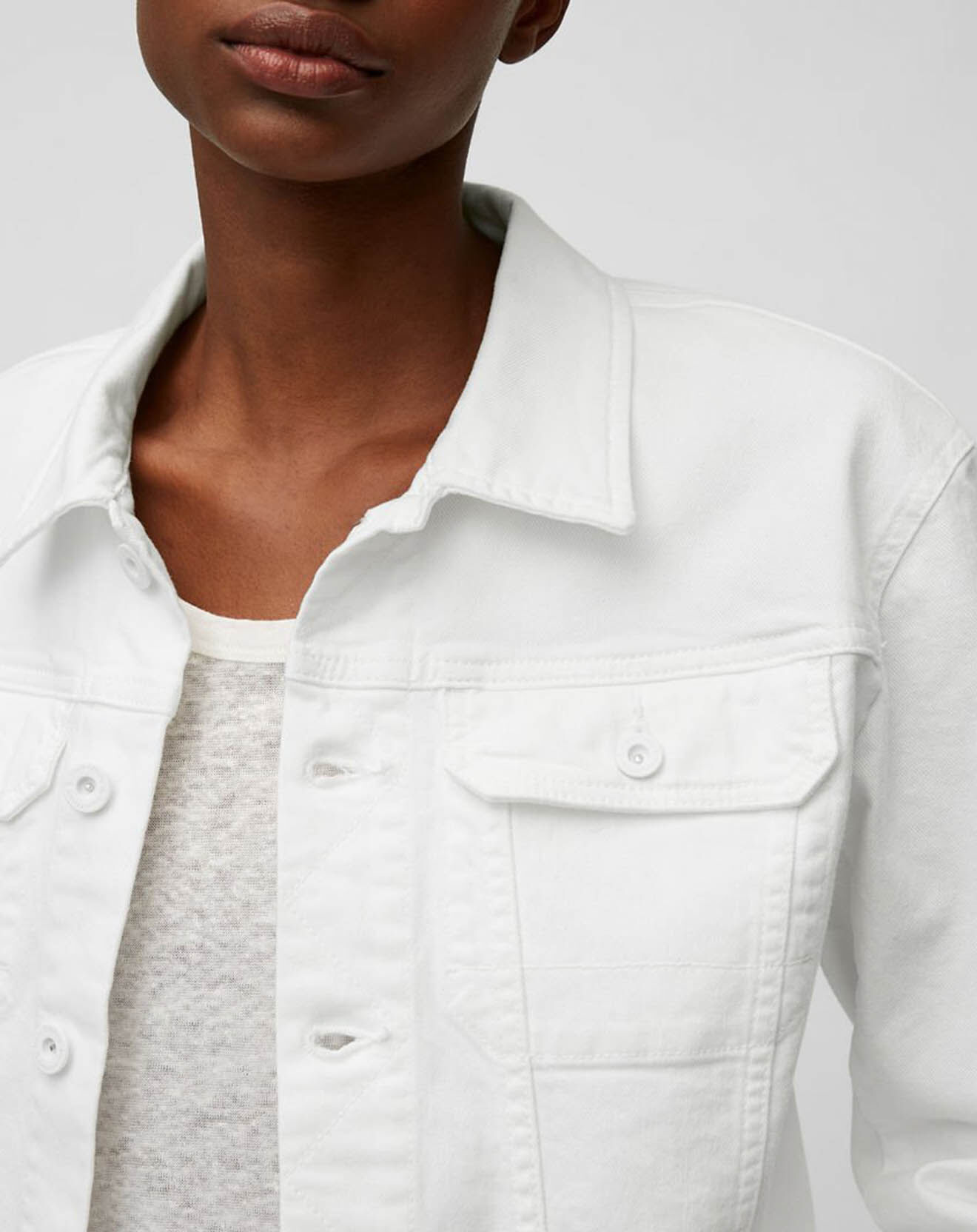Marc O'Polo Veste en Jean crop blanche