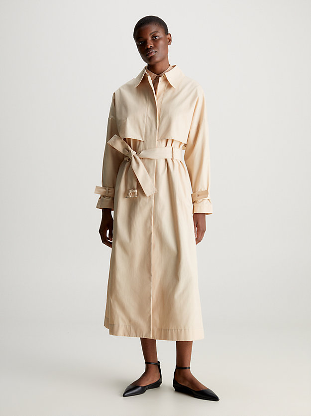 Trench coat de algodão técnico