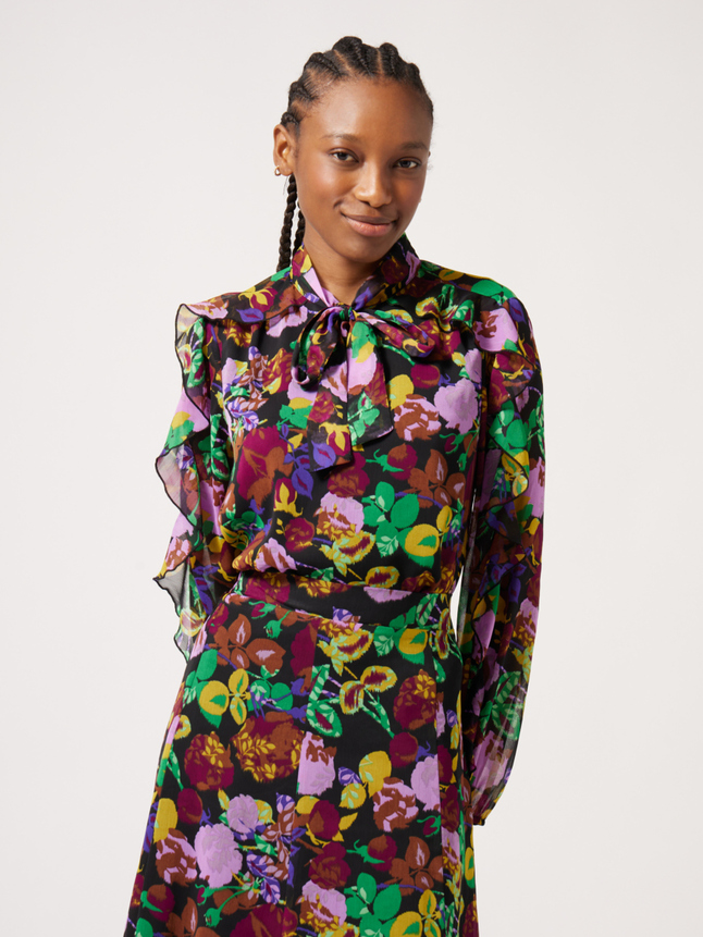Chemise imprimé col lavallière