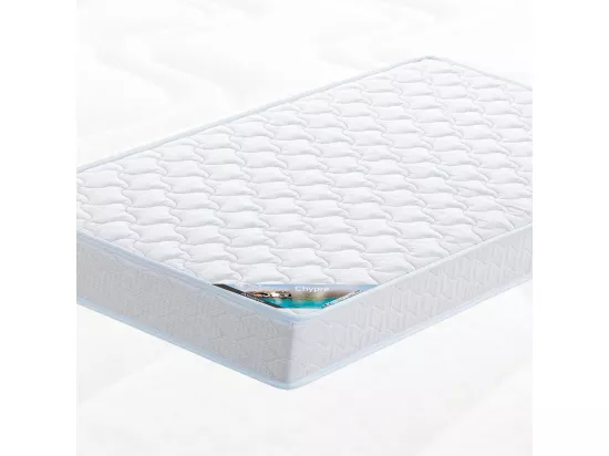 BRODI - Pack Lit Gigogne 90x200cm Blanc + Matelas Ibiza + Matelas Chypre