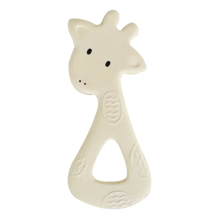Tikiri Anneau de dentition Girafe en caoutchouc naturel | Ecru