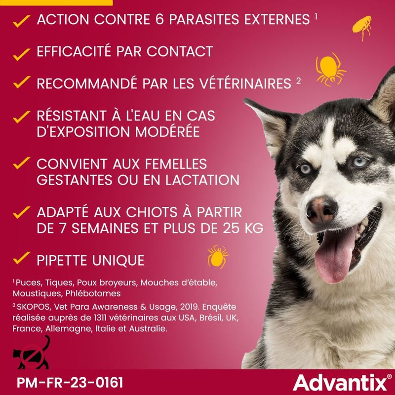 Advantix grand chien, de 25 kg à 40 kg
