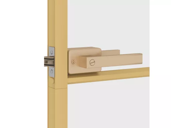 Porte intérieure mince doré 93x201,5 cm verre trempé aluminium