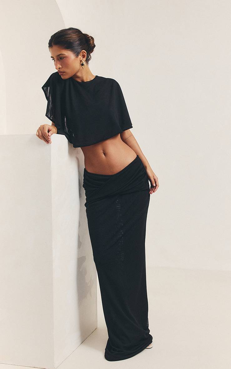 Noir Ensemble Haut Cape Dos Nu En Mesh