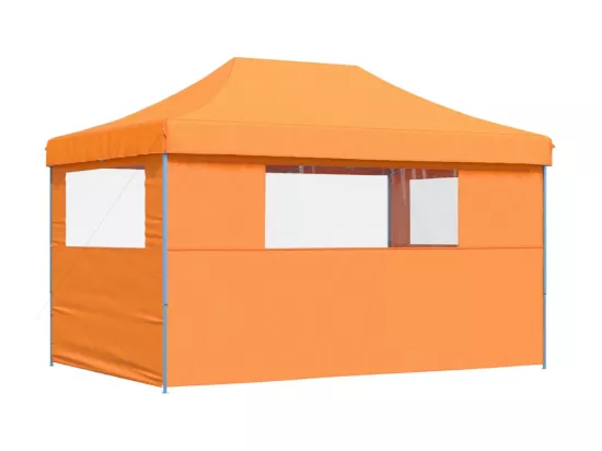 Tente de réception pliable escamotable avec 3 parois latérales