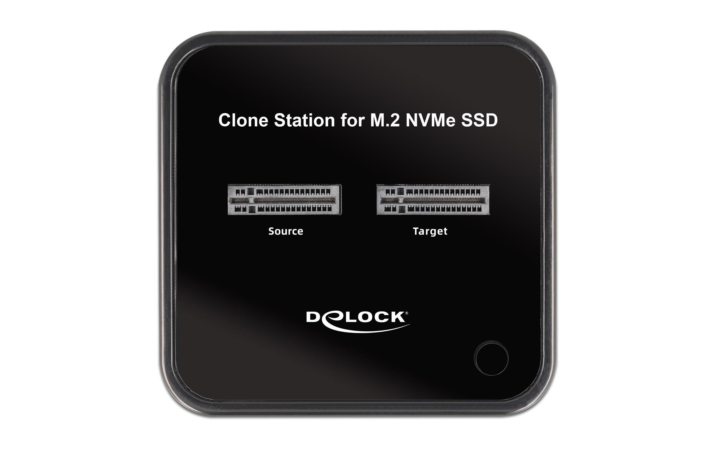 Docking- und Klonstation für 2x M.2 NVMe<br>Delock M.2 Dockingstation für 2 x M.2 NVMe PCIe SSD mit Klon Funktion