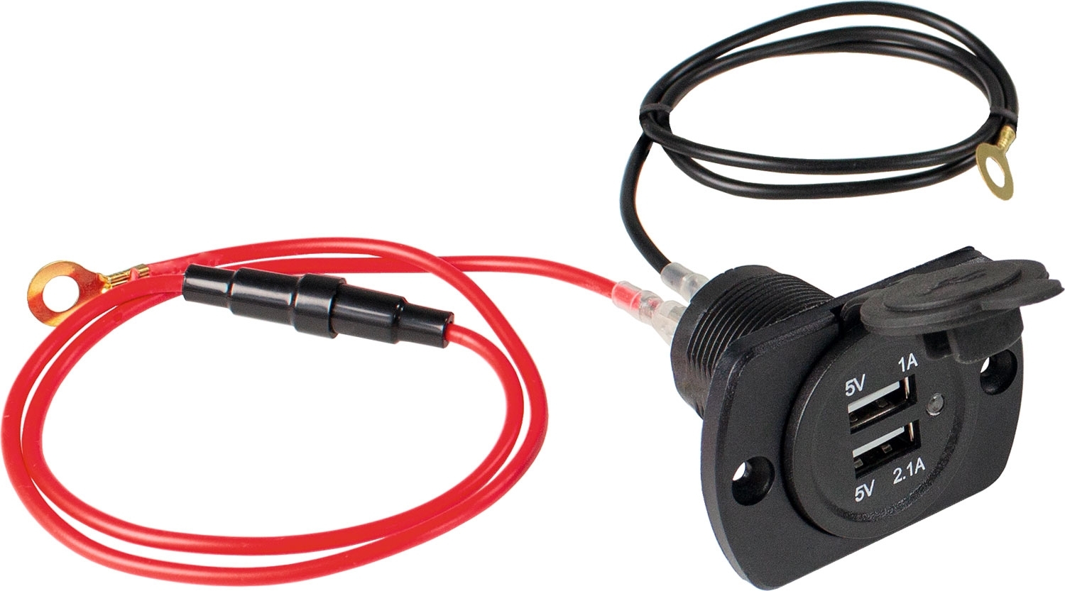 USB Einbau-Dose 2-fach schwarz