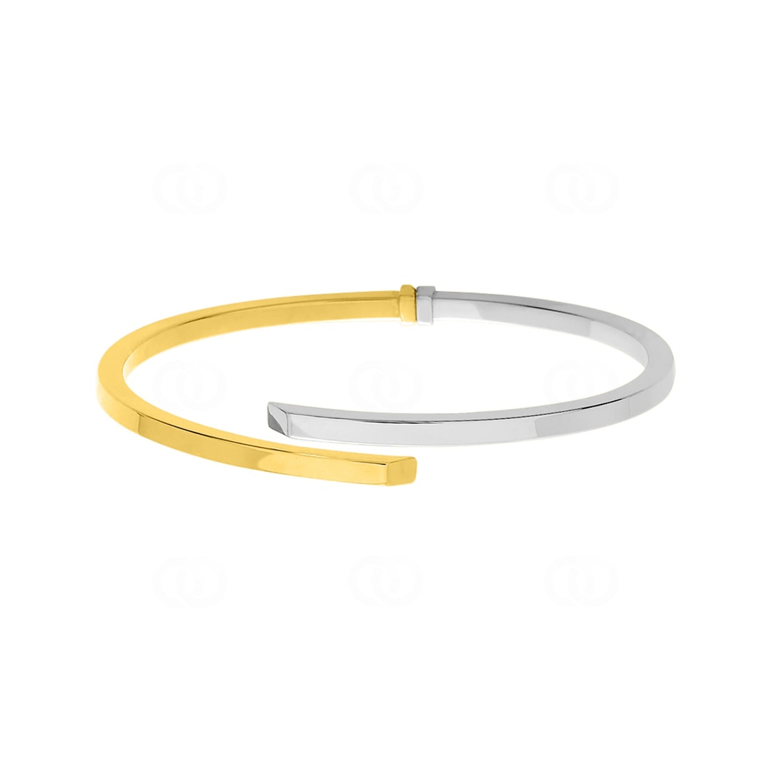Armreif oval 750/18 K Gelb-/Weissgold 3mm
