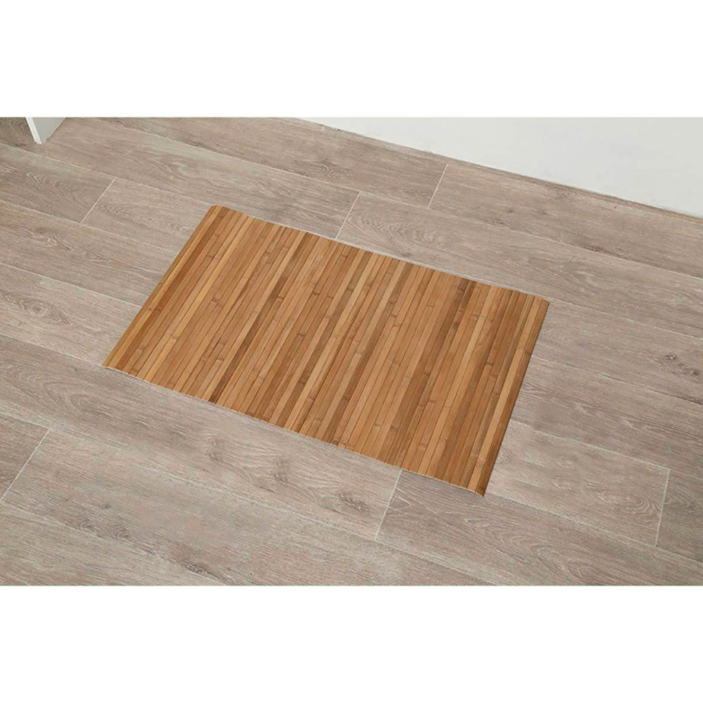 Tapis salle de bain bambou naturel mat 50x80cm
