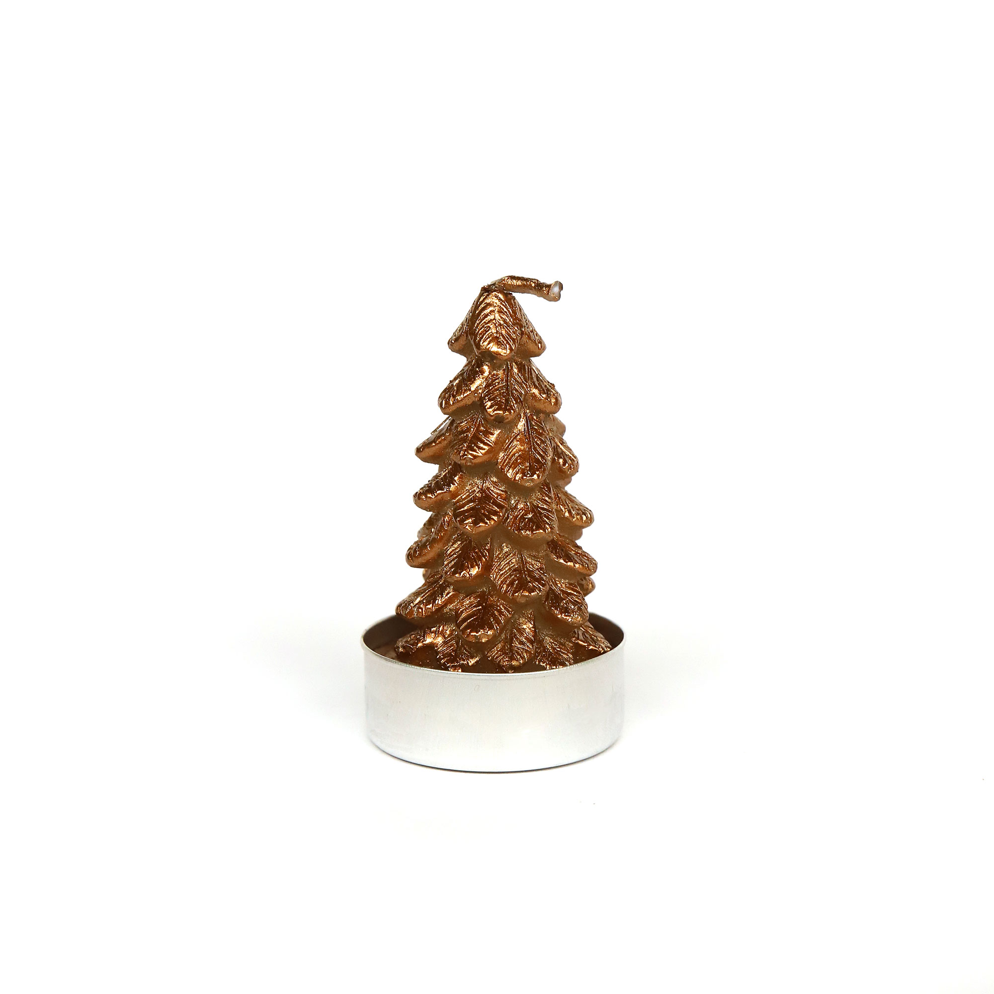Kerze 'Tannenbaum' gold, H 7 cm, Ø 3,8 cm von fischer's lagerhaus