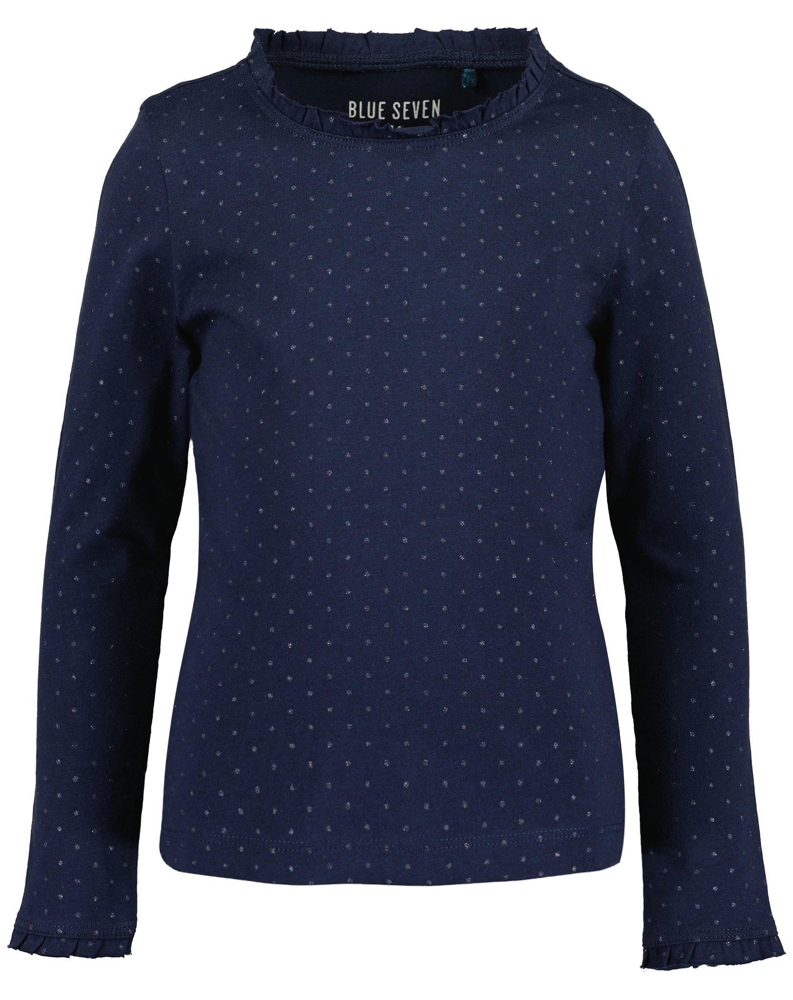 Langarmshirt SPARKLE gepunktet in nachtblau