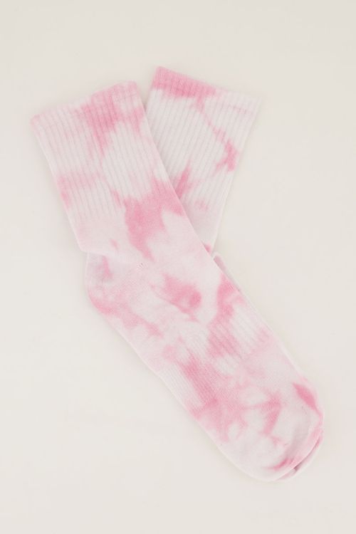 Tie dye sokken roze