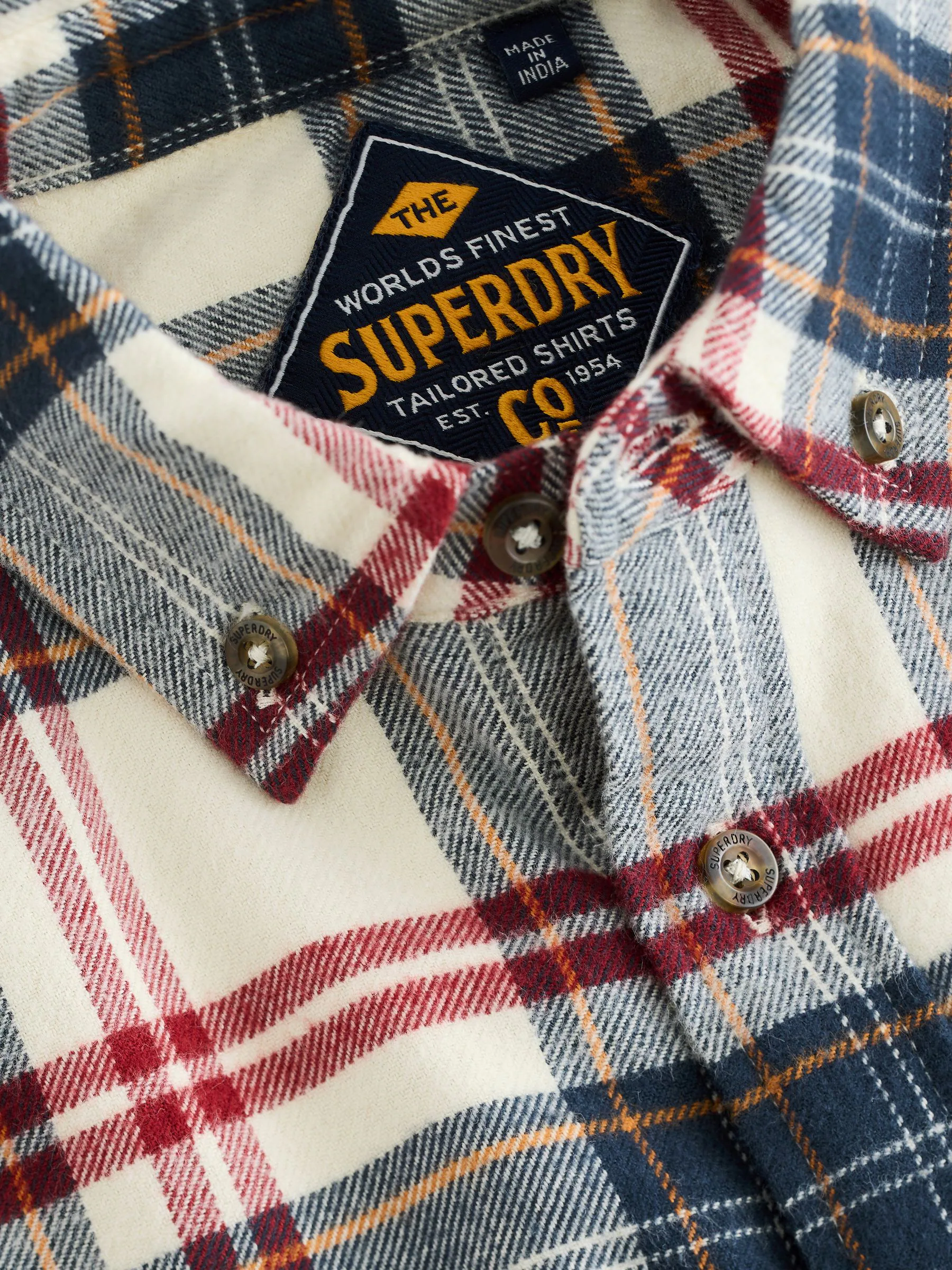 Wit - Geruit Superdry hemd