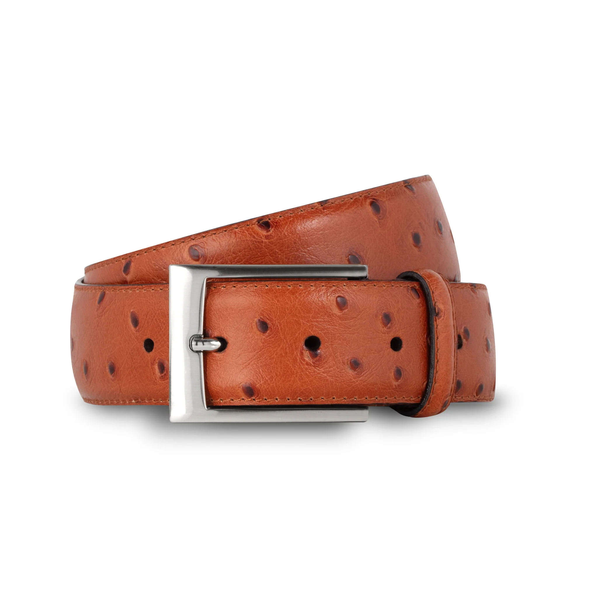 Ceinture homme en cuir façon autruche gold