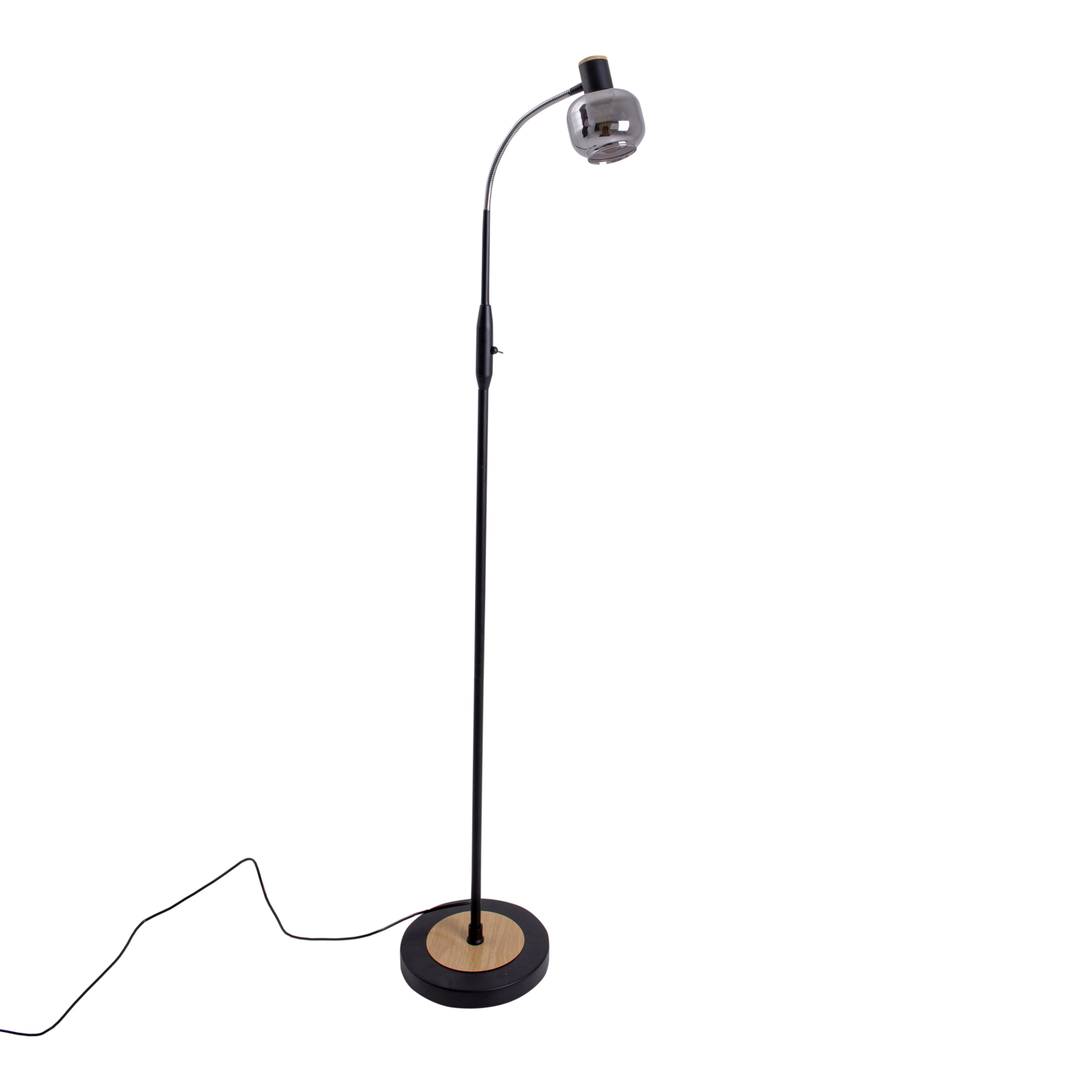 Glas-Stehleuchte - schwarz - 148 cm