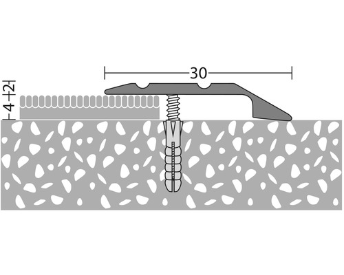 Aluminium eindprofiel, zilver, geperforeerd, 30 x 1000 mm