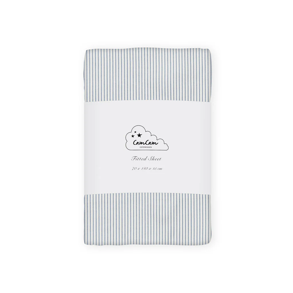 Lagen, Formsyet, 70x140x15cm - GOTS Classic Stripes Blue