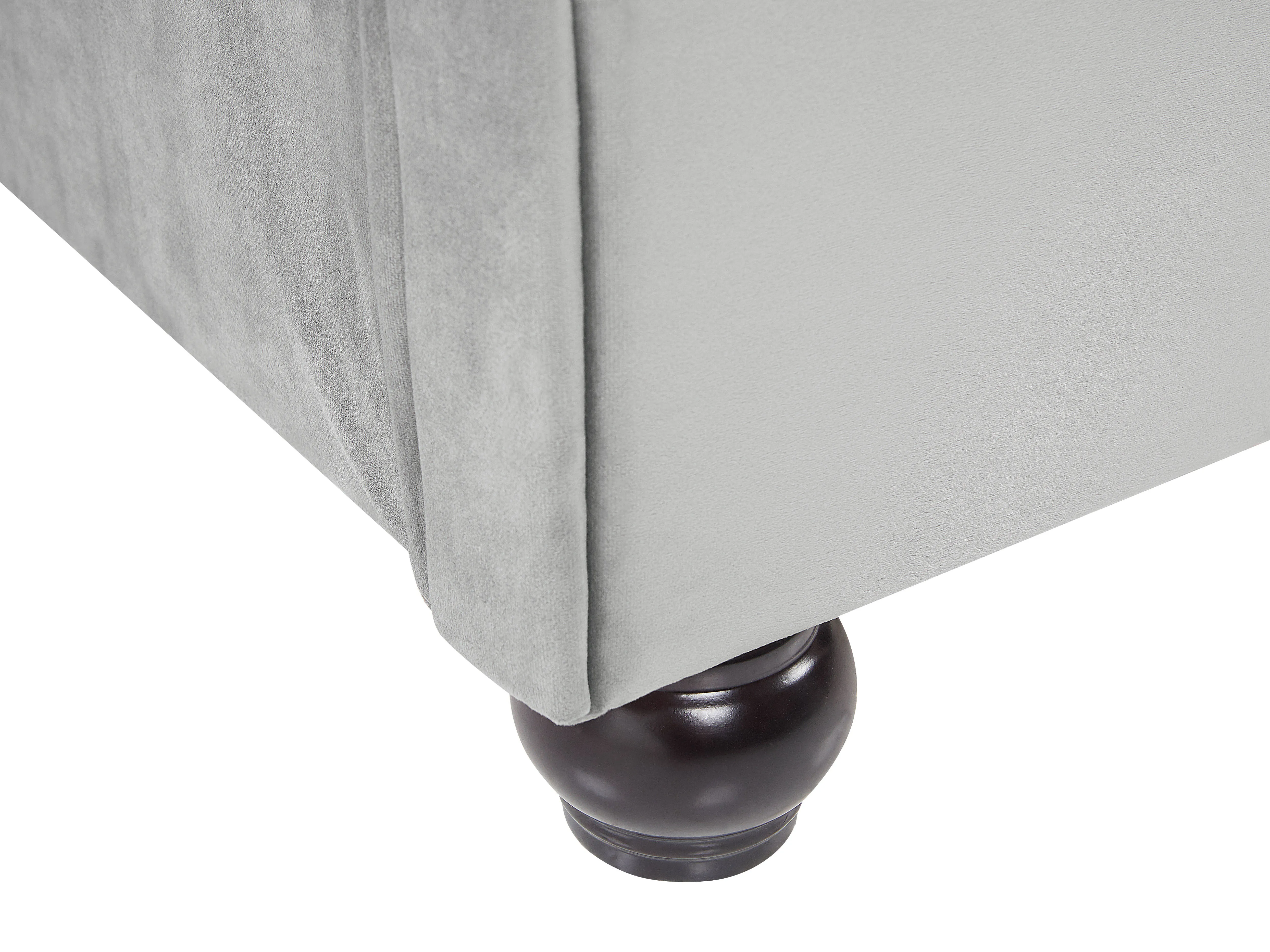 Bed Fluweel AVALLON 180 x 200 cm Grijs