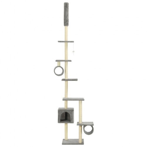 Coçador de animais com haste de sisal, cinza