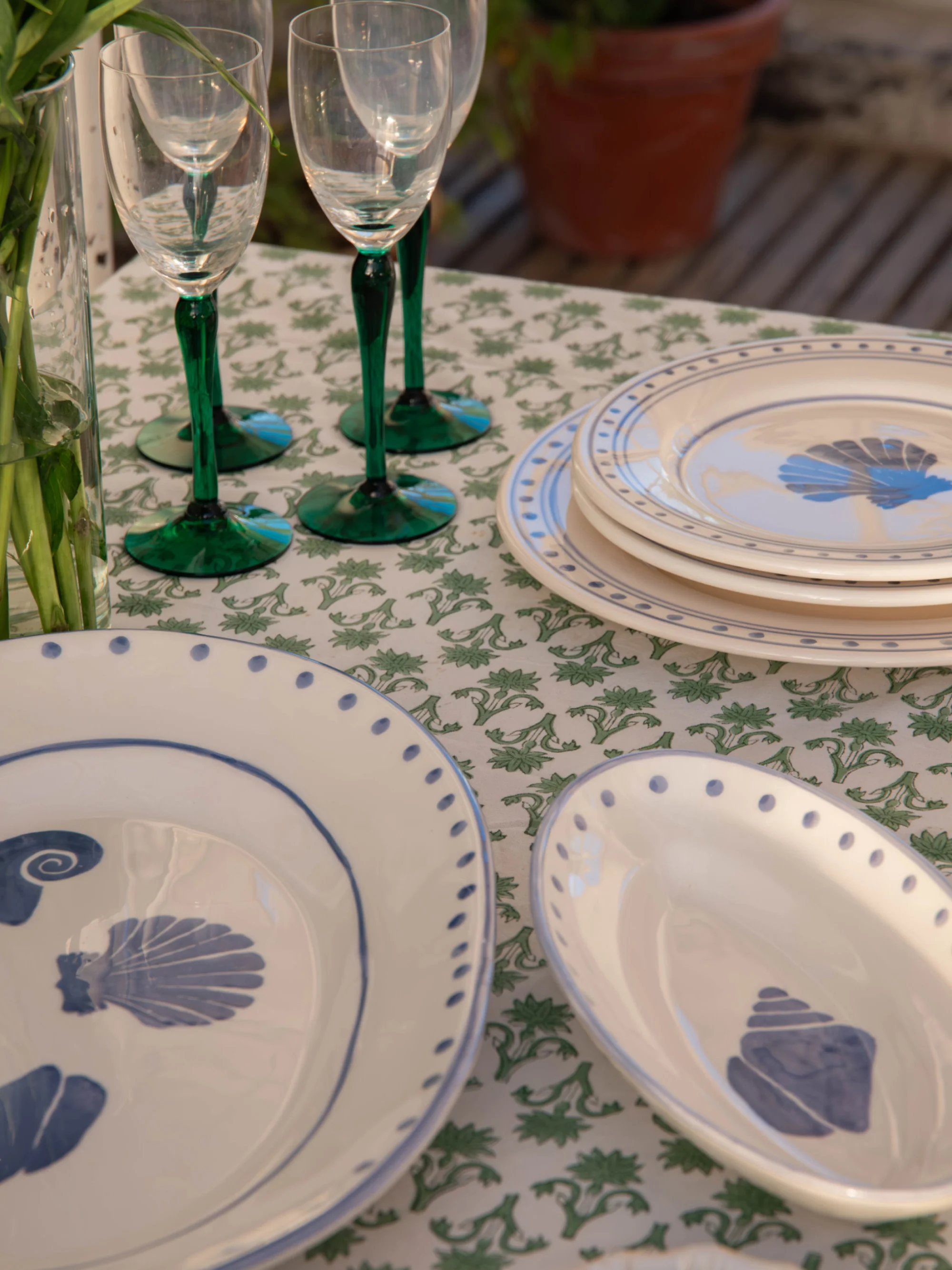 Handgemaakte katoenen tafelkleed Lily, in verschillende formaten