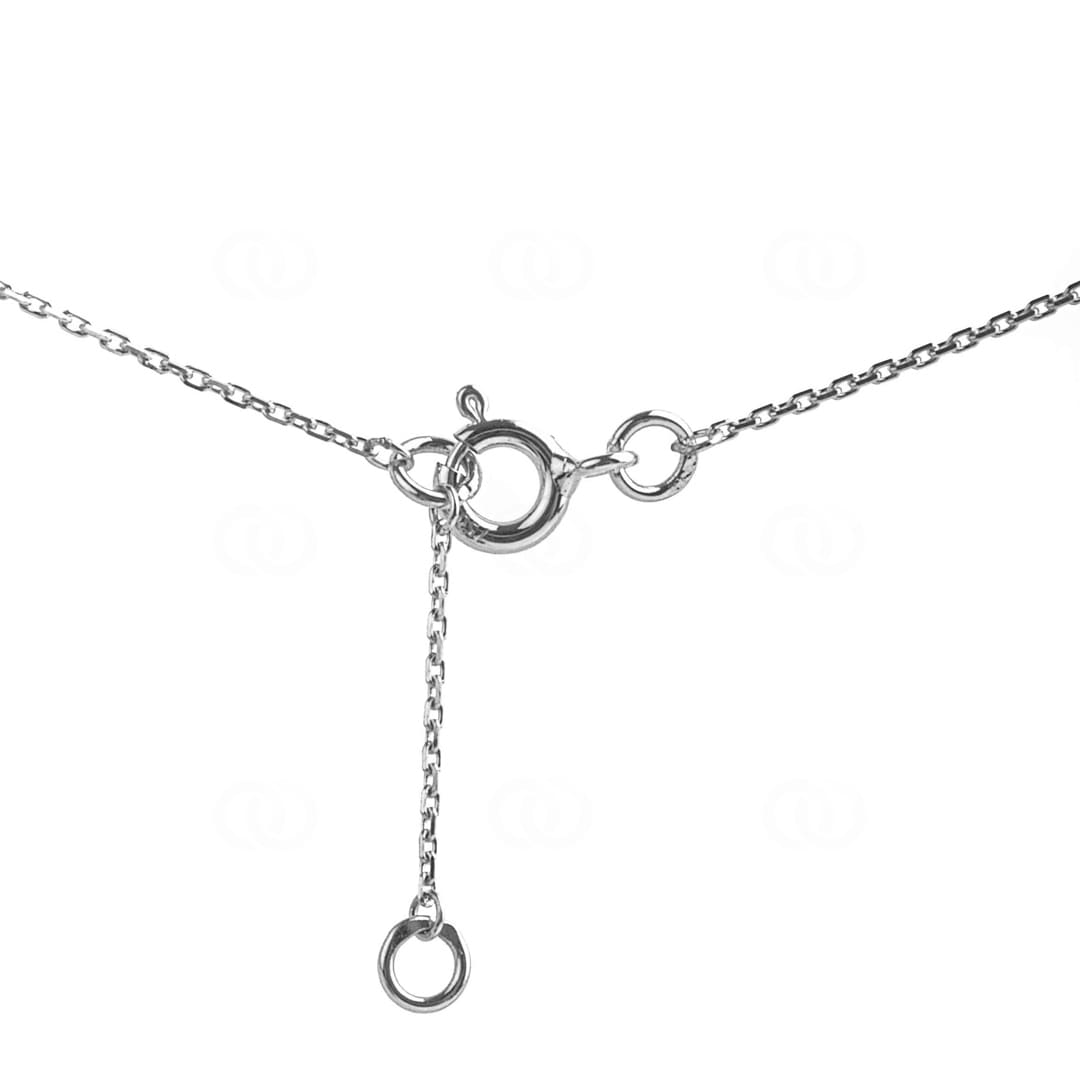 Collier mit Anhänger 750/18 K Weissgold mit Saphir oval 0.56ct. & Diamanten 0.01ct.