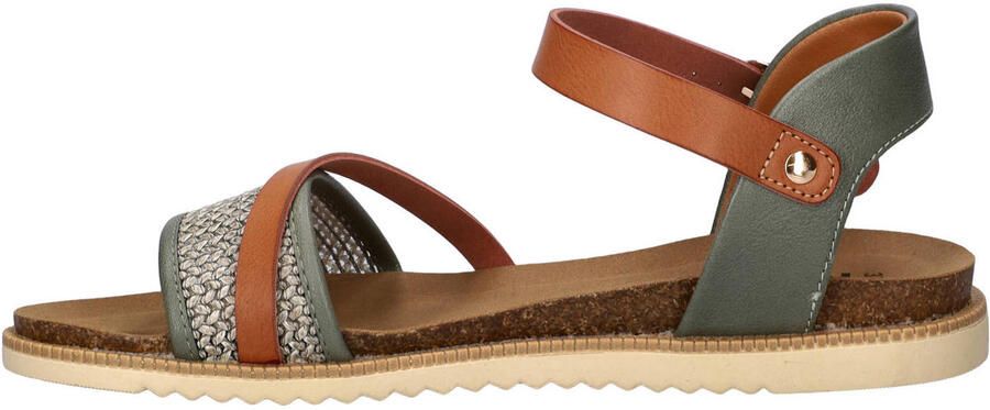 Nelson imitatieleren sandalen cognac groen