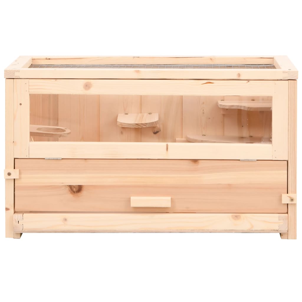 gaiola para hamster vidaXL em madeira maciça de abeto, 60x30x35 cm