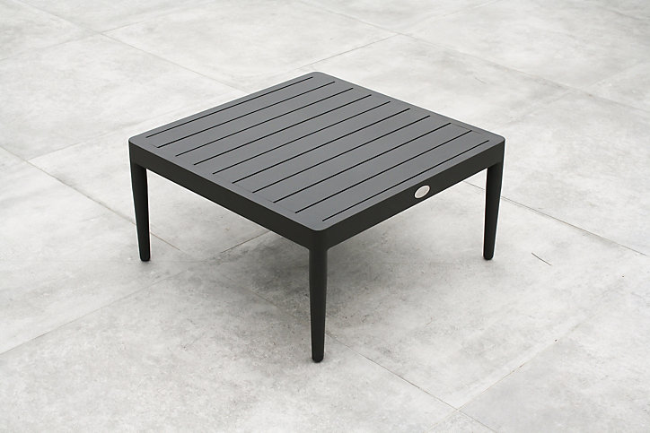 Salon d'angle de jardin Ankara 4 places en alu noir - DCB