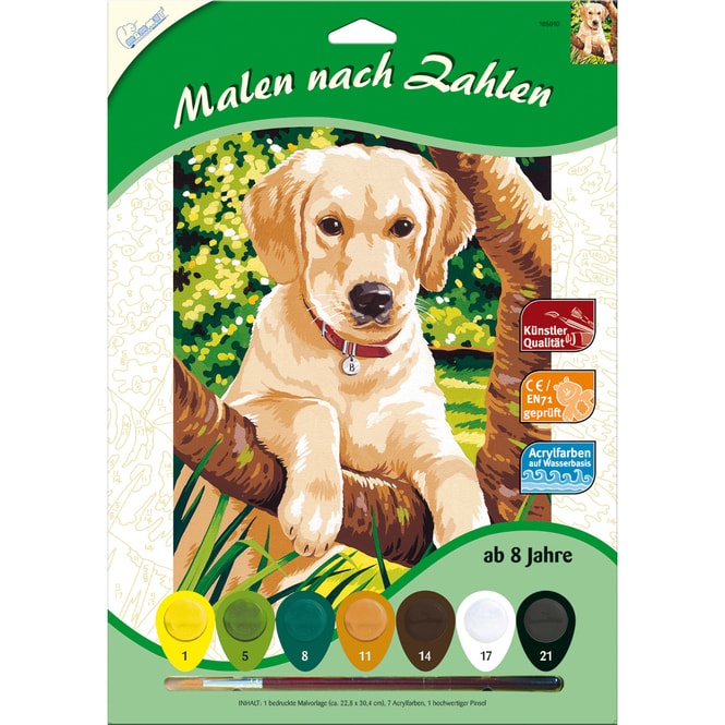 Malen nach Zahlen Junger Hund