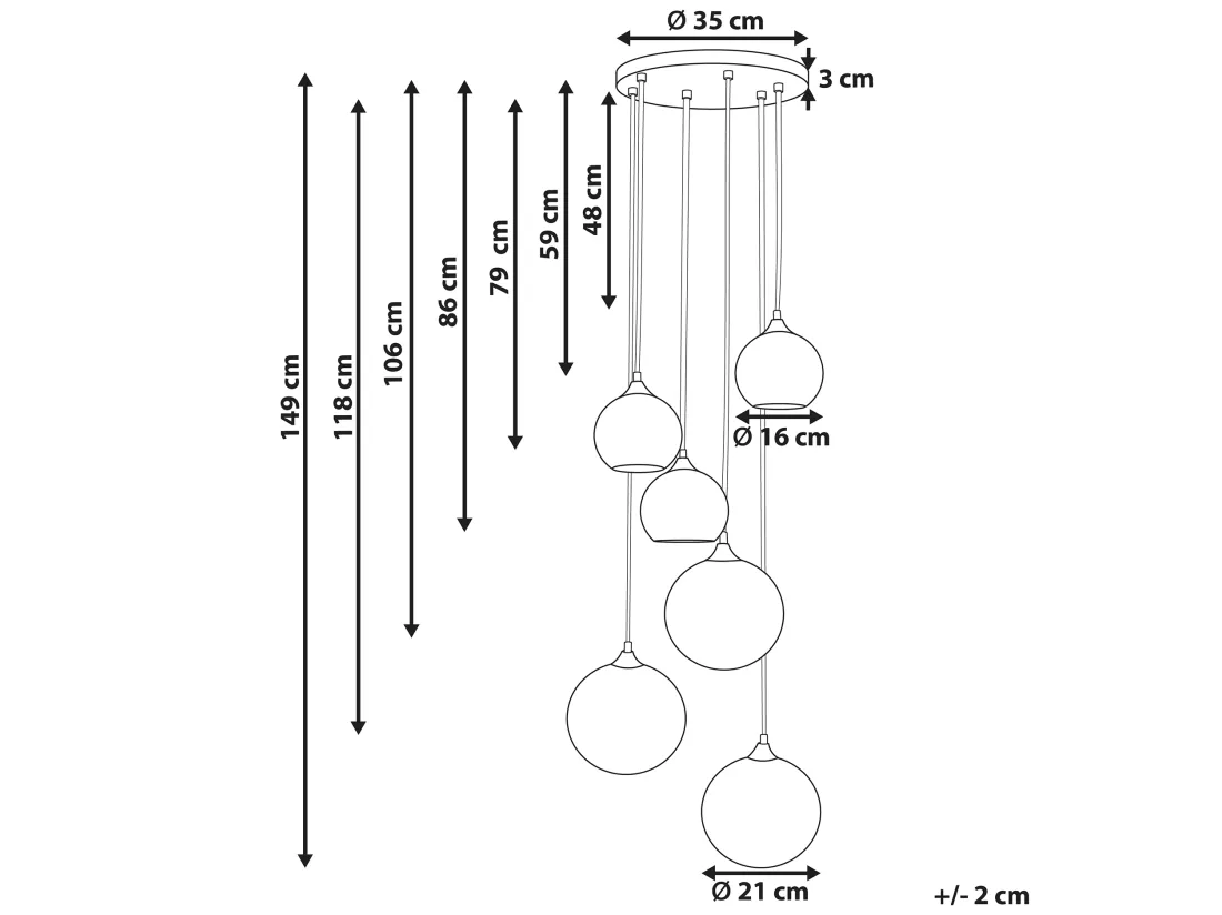 Lampe suspension TOOMA Verre Laiton