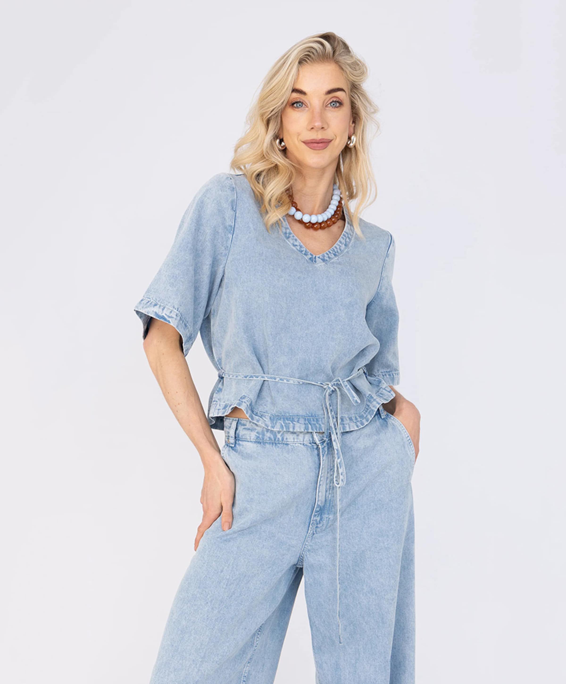 Anna Dames top blauw