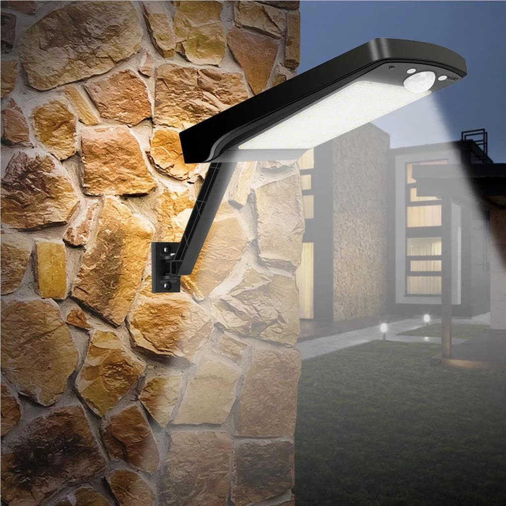 (2er Set) Solar Outdoor Lampe Wandleuchte mit Bewegungsmelder / Fernbedienung IP65 - Kaltweiss